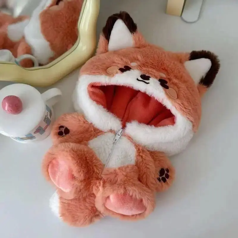 2026 Hot selling toys Cute Cartoon Fox Rabbit Baby Clothes 20cm Plush Doll Dynamic Jumpsuit Cotton Doll For Kids Toy & Hobbies Internet-famous toy
