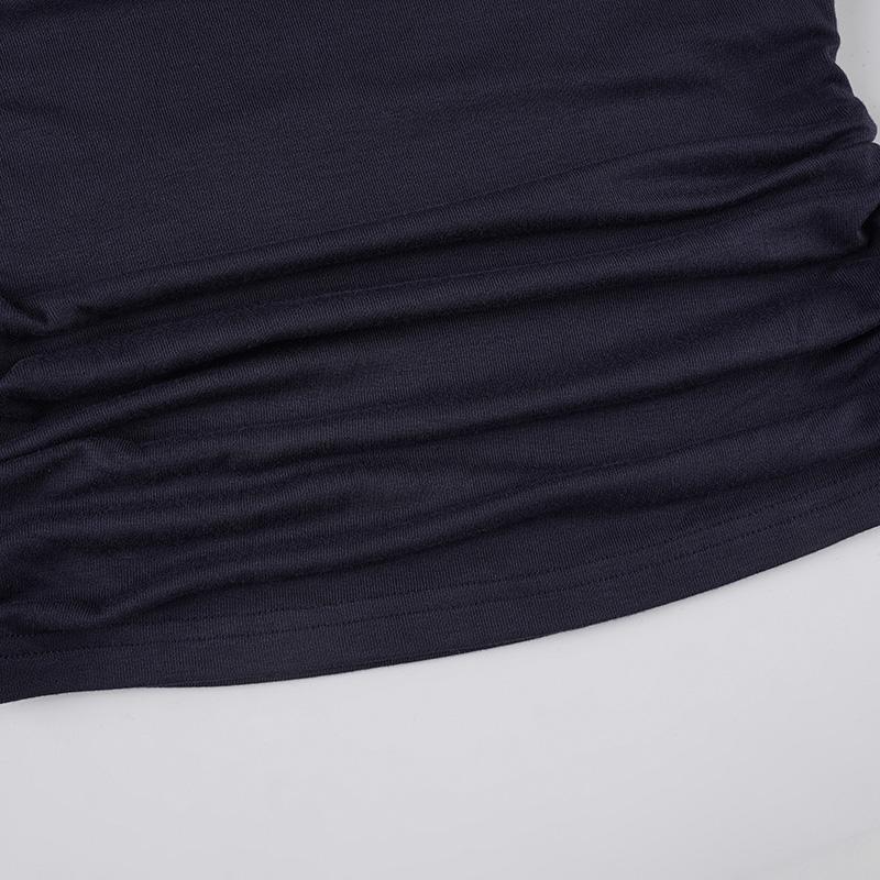 Women's Street Style Vintage Beaded Asymmetrical Batwing Sleeve Top, Fitted Waist Retro Shirt for Spring & Fall Casual Wear, Casual Classy Top