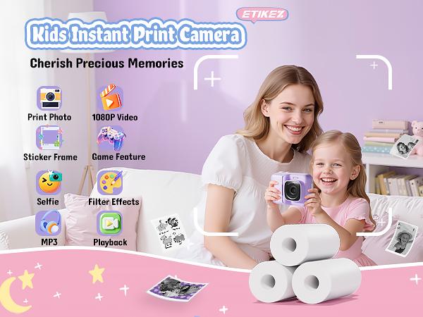 Kids Instant Print Camera Paper, Thermal Printing Refill Set for Toddler Camera, Compatible with Funshot 20, HD Camera Thermal Printing Paper, 2.2" x 26ft (5.6cmx8m) Per Roll, 3 Rolls(Only Paper)