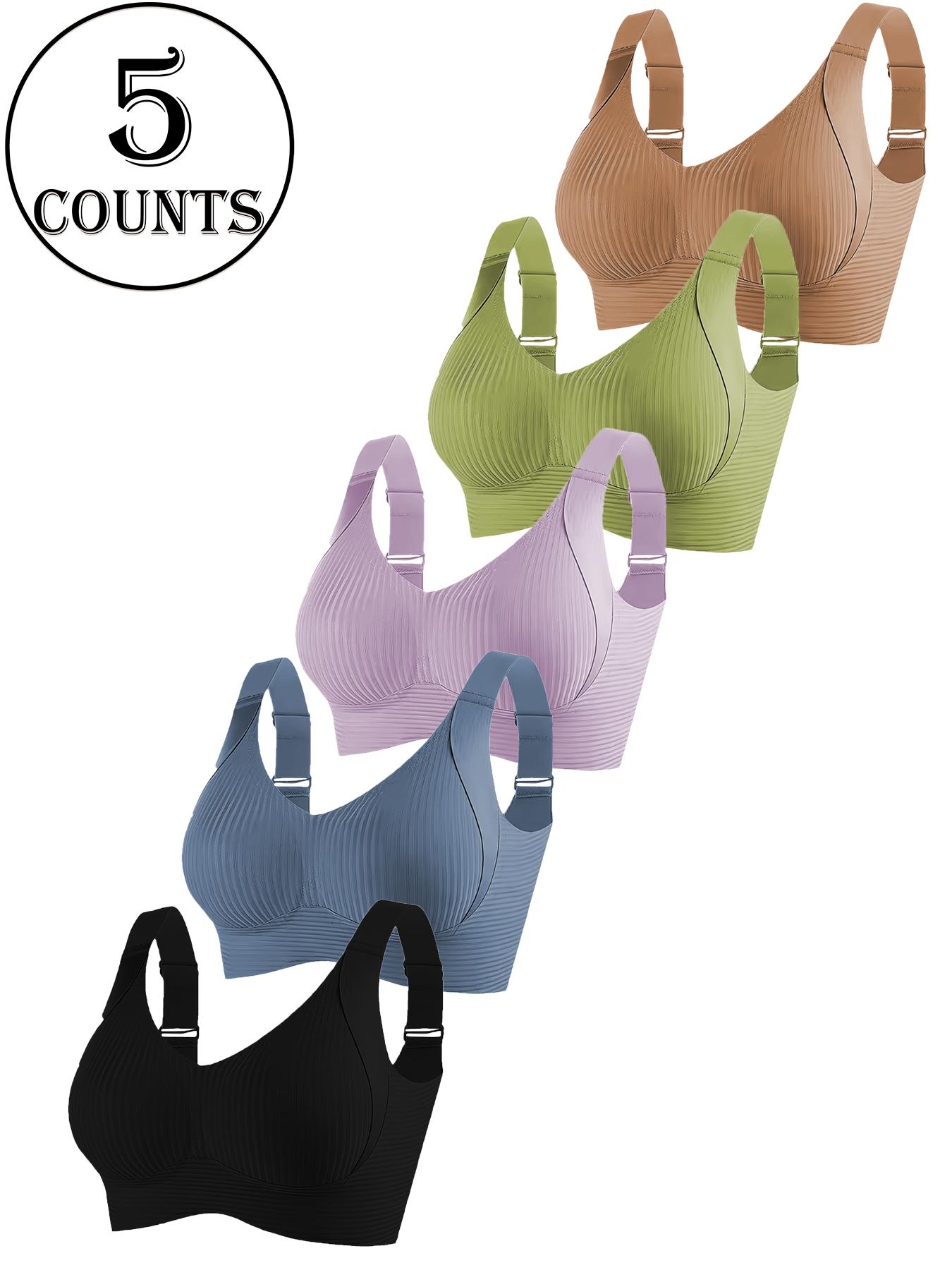 Women's Wireless Bralette Bra Set, Comfortable Breathable Soft Underwear, Daily Wear, All-Seasons, 3/4/5 Pieces, Women's Bras