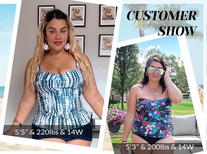 Aqua Eve Plus Size Tankini Top Only Bandeau Swim Top Strapless Swimsuit Top Twist Front Bathing Suit Top No Bottom