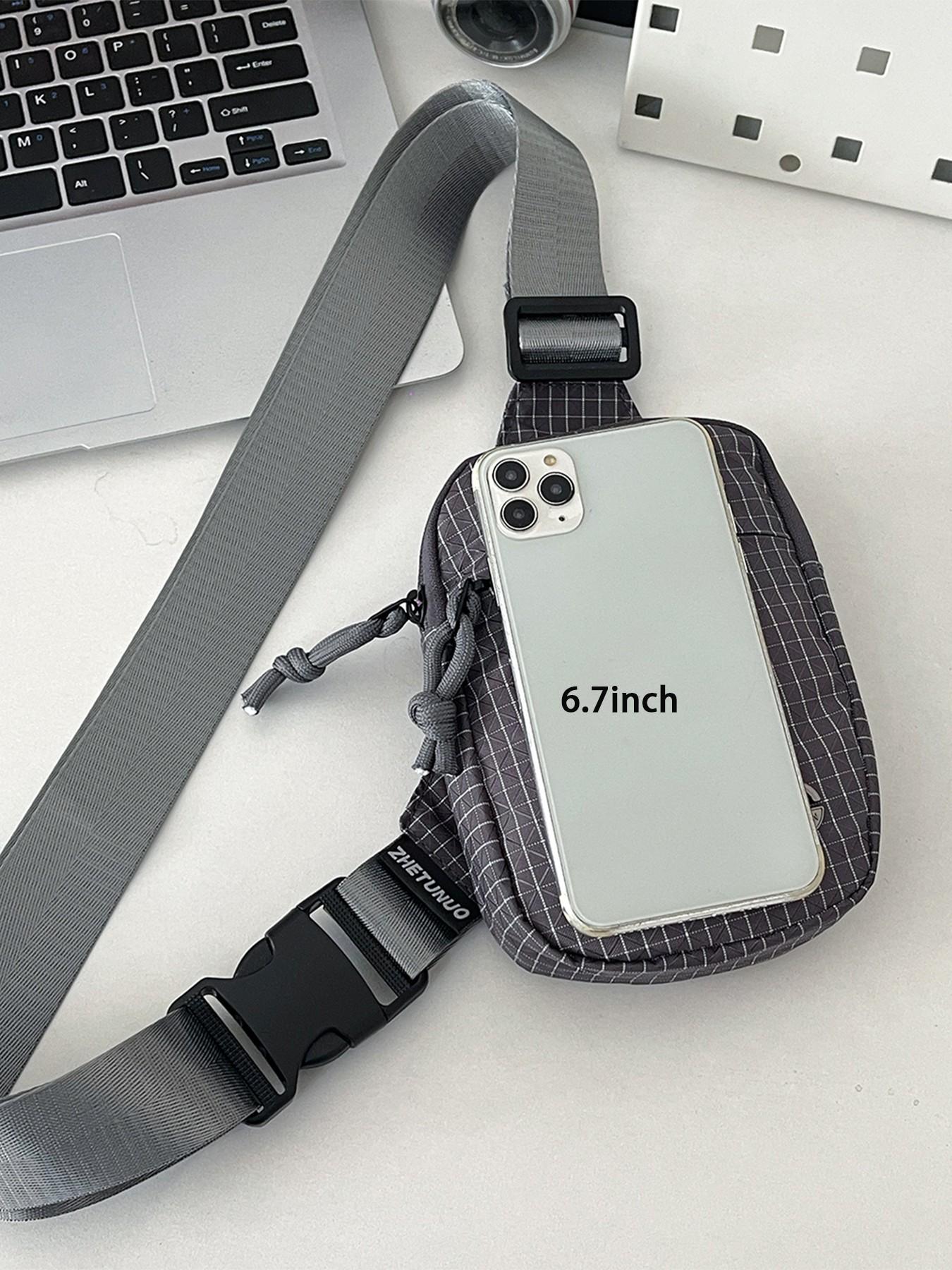 New Trendy Fashion Unique Design High-End Texture All-Season Outdoor Commute Versatile Travel Personality Casual Plaid Small Bag, Lightweight Unisex Multifunctional Shoulder Crossbody Bag