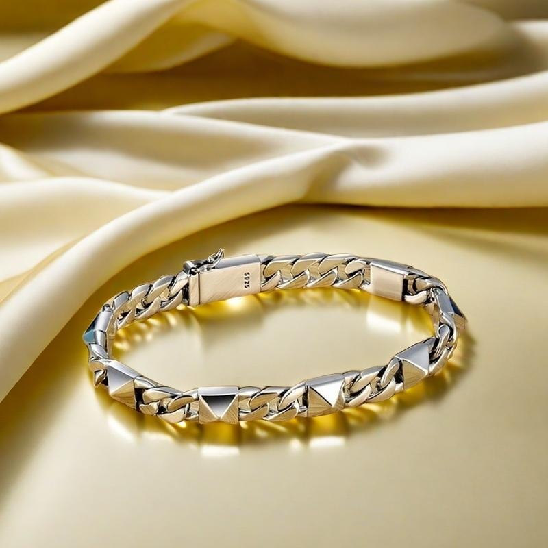 Full silver s999 bracelet Sterling Silver bracelet men's bracelet can be opened to wear for boyfriend's birthday holiday gift Silver weight 31 g /1.09 oz