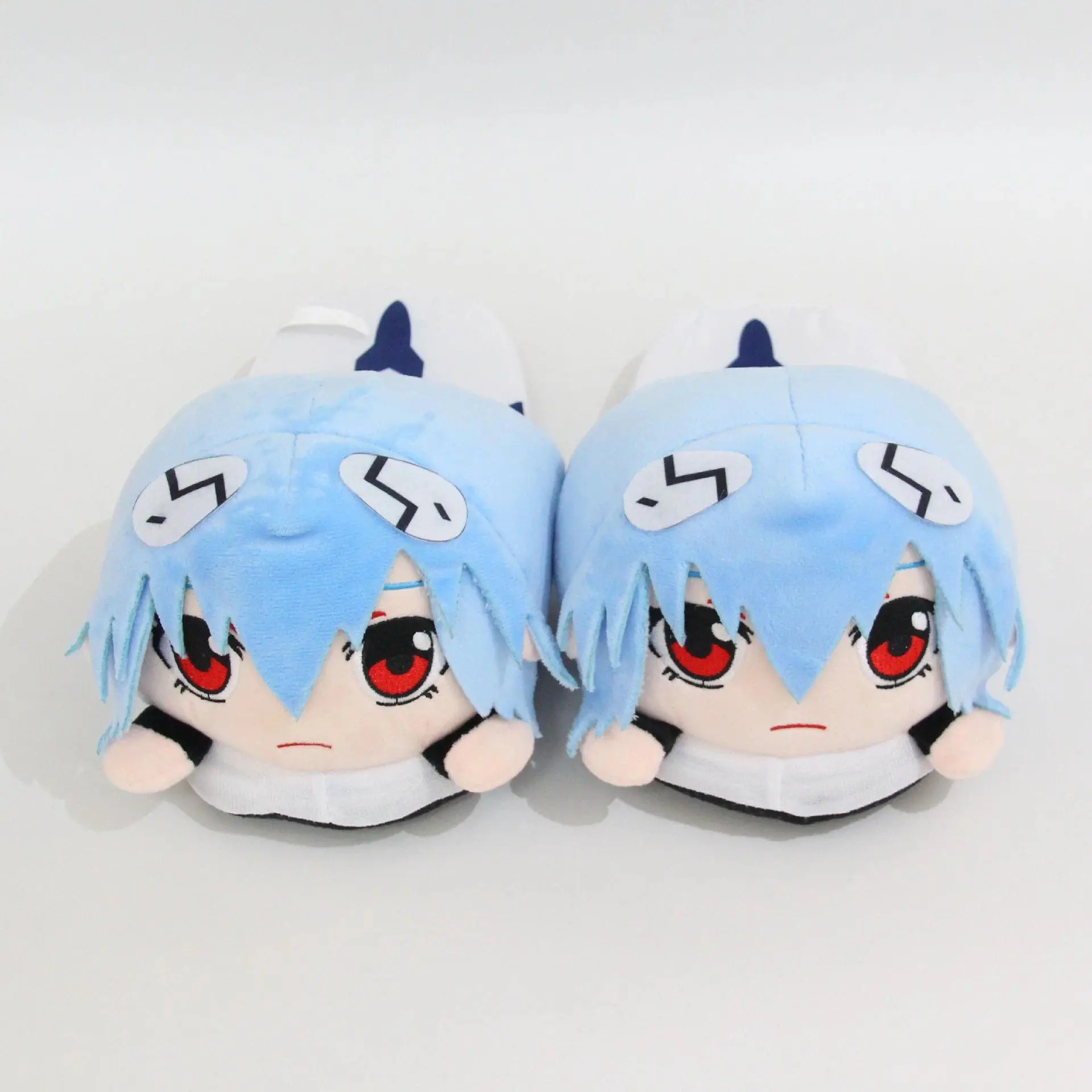 Cartoon Couple Home Slippers New Century Evangelical Soldier Plush Slippers Rei Ayanami Animation Autumn Winter Cotton Slipper