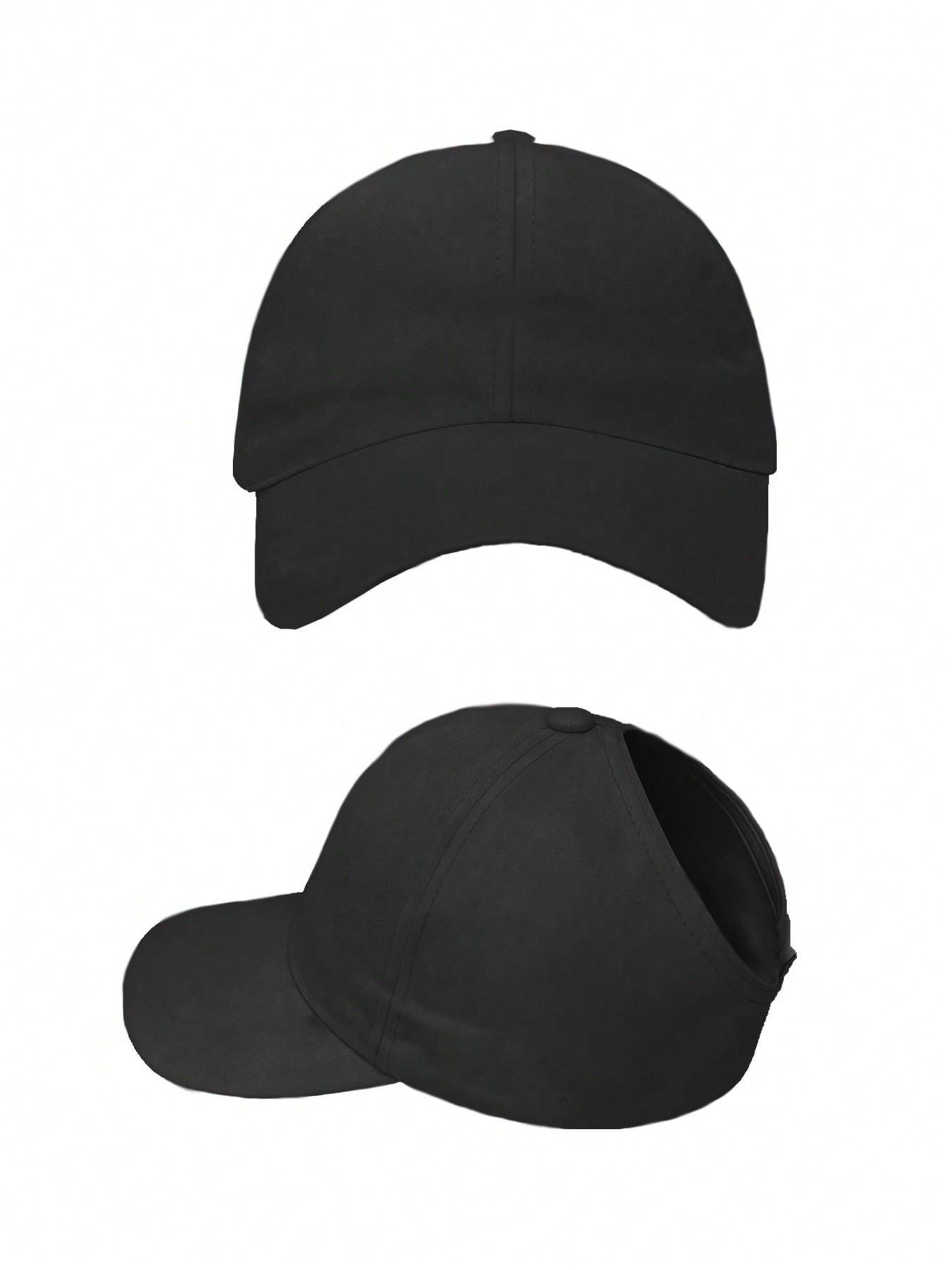 1pcs Women's Ponytail Baseball Cap, Casual Messy Bun Ponytail Hat, Lightweight Peaked Cap, Sun Hat, Fashionable Sun Hat, Suitable For Outdoor Sports And Casual Daily Wear, Lightweight Adjustable Cap