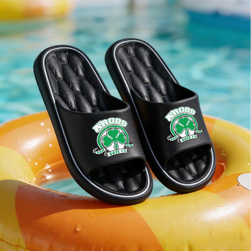 1 PAIRThe Logo of the Argos Gate 13 Fan Club. Plus-size Men's All-season Casual EVA Slippers, Wear-resistant Soles, Comfortable Open-toe Design, Suitable for Outdoor, Indoor and Bathroom Use, Unisex