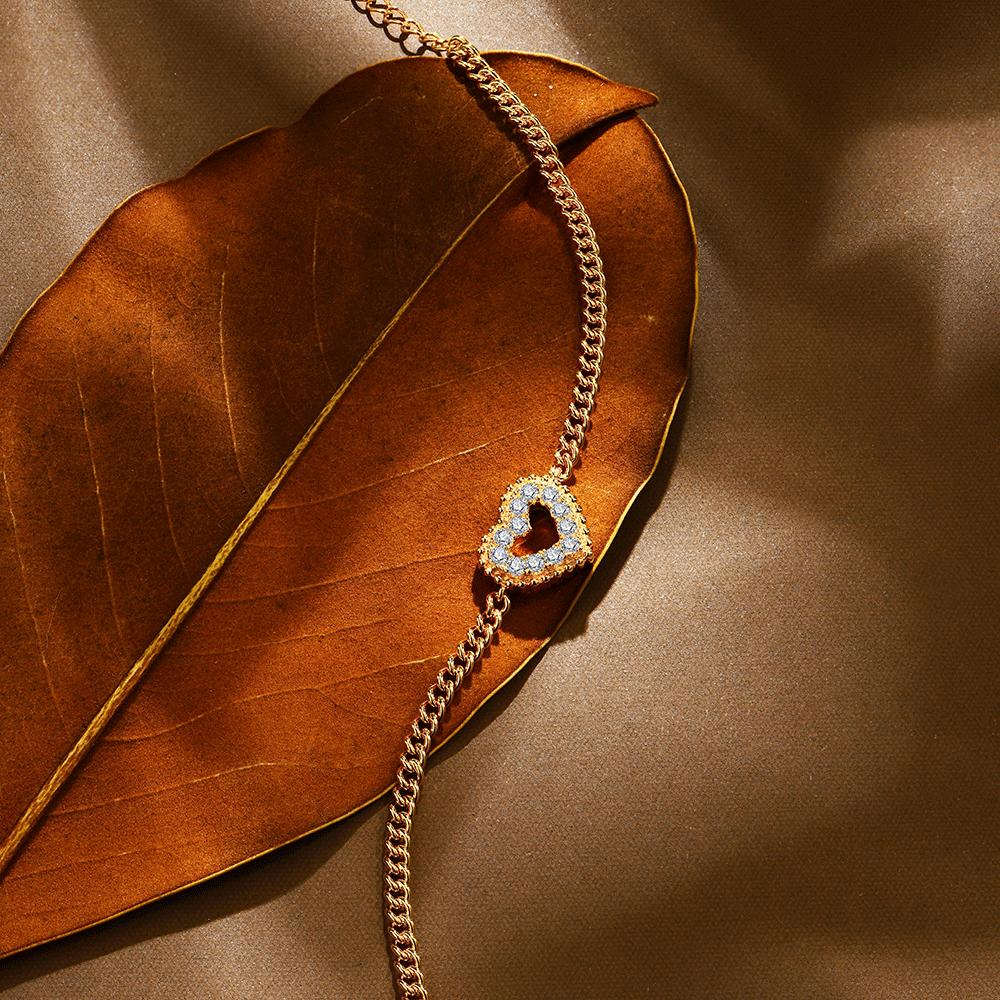 Heart design Synthetic Moissanite Tennis Bracelet D VVS1 Birthday Party Gift Beautiful Jewelry B017