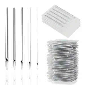 50pcs Piercing Needles Kit - 12G 14G 16G 18G 20G Mixed Gauges, 316L Stainless Steel Hollow Needles for Ear Nose Belly Button Jewelry Piercing