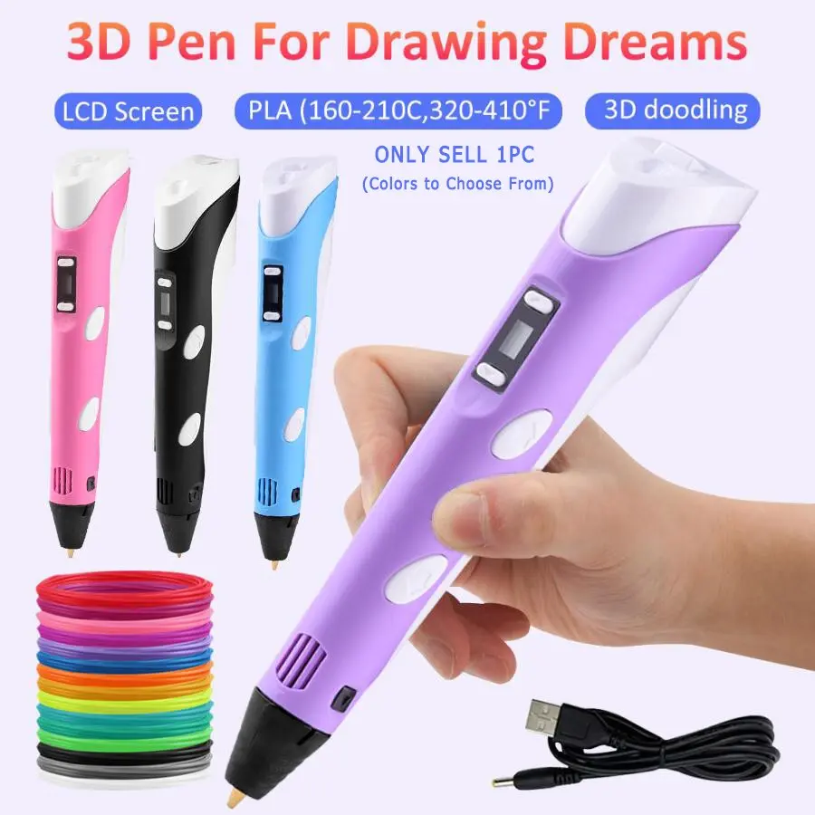 3D Printing Pen DIY Drawing Kit with 9m Pla Filament & Finger Protectors, Creative Art Tool for Kids & Adults, Educational Gift Set