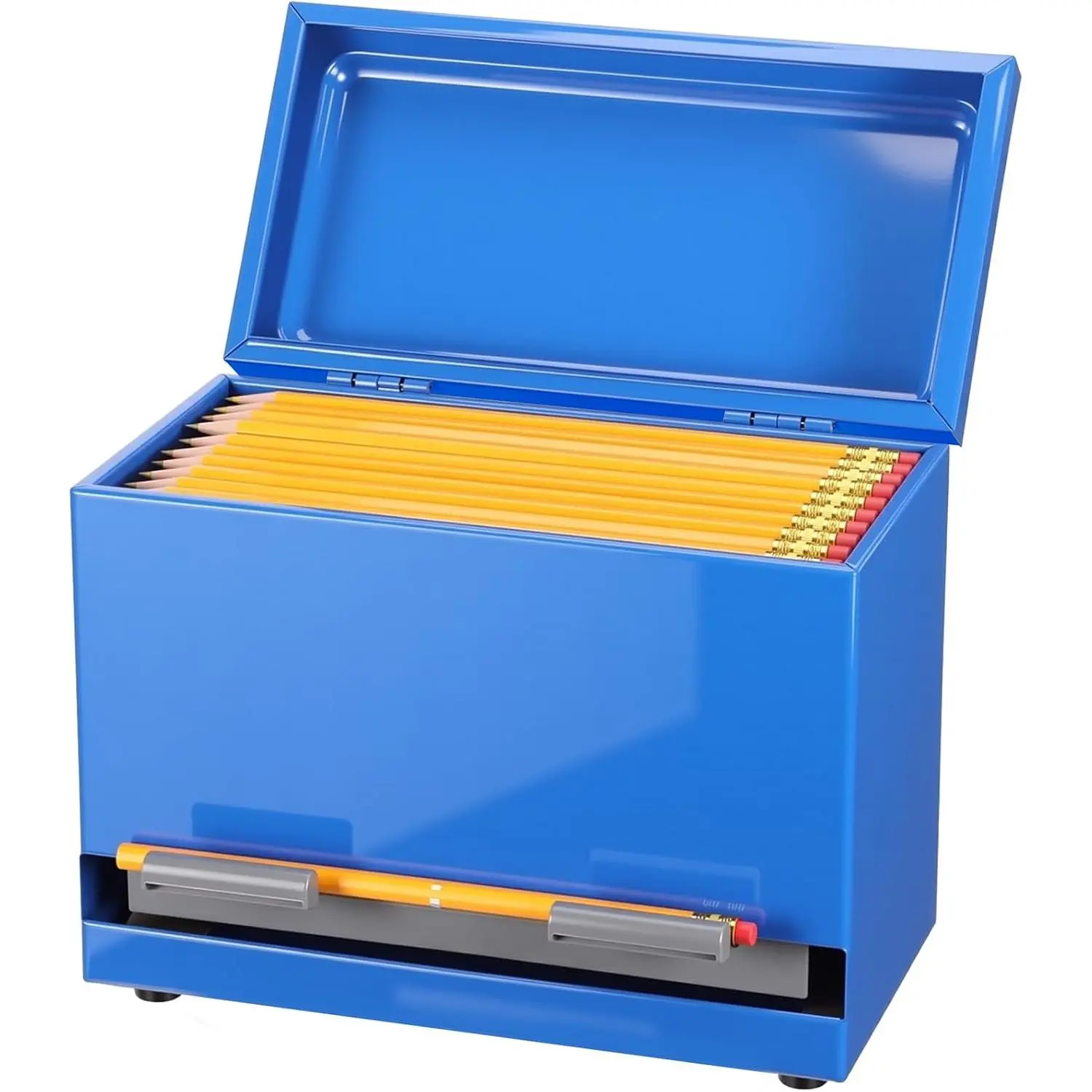 Pencil Dispenser for Classroom Pastel Stainless Steel,Royal Blue | Pencil Holder for up to 200 Pencils, Straw Dispenser,  Metal for  Office Restaurant, Teachers Supplies Storage