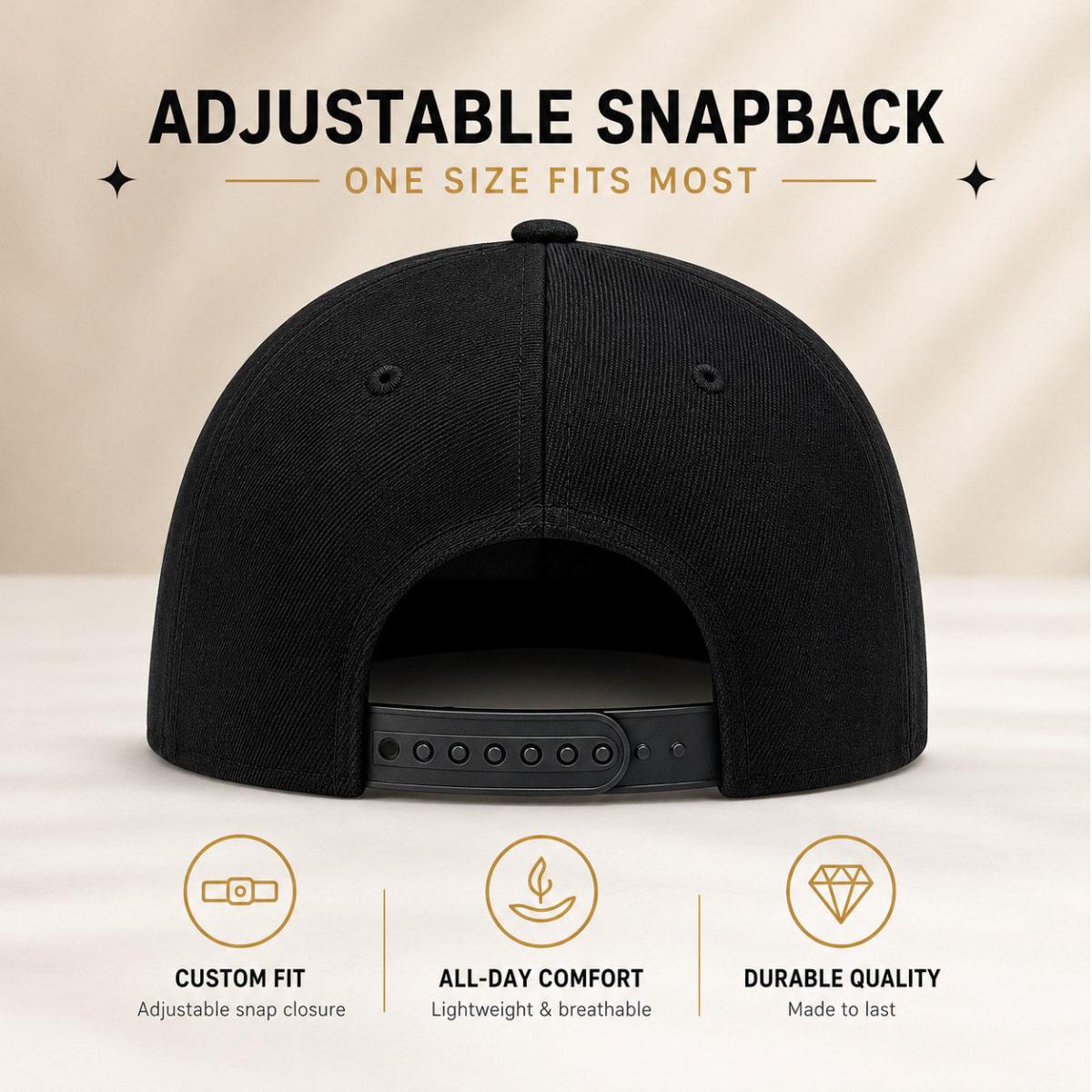 Unisex baseball cap with minimalist text "Never Give Up" printed flat brim design, multiple colors to choose from, adjustable size with code