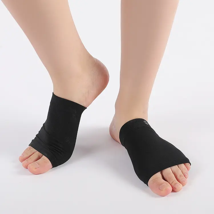 Unisex Nylon-Spandex Elastic Fabric Arch Pad Socks, Soft Shock-Absorbing Foot Arch Support Pads, Foot Care Bandage Socks