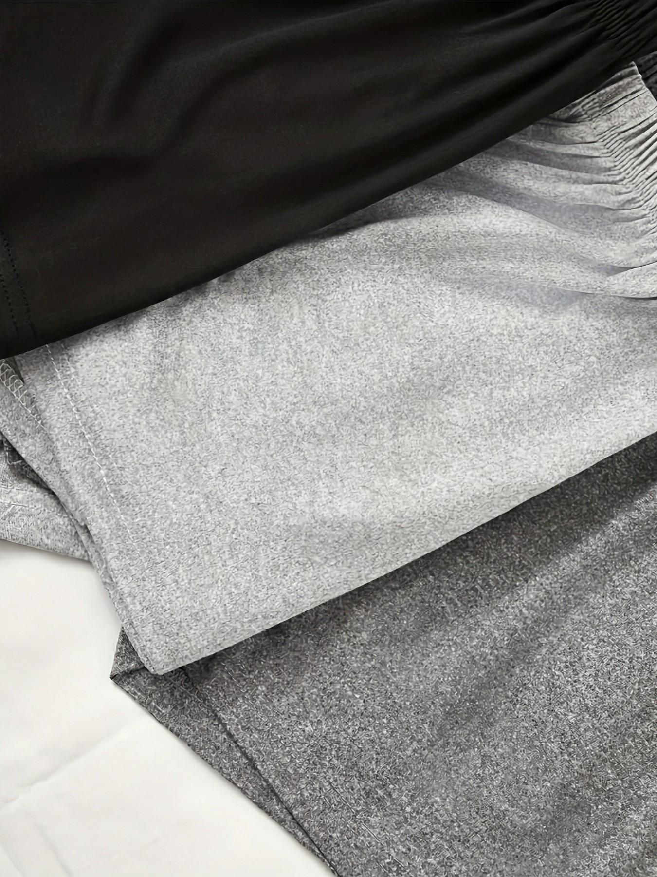 Women's Three-Piece Solid Color Short Sleeve Shorts Sleepwear Pajama Set, Casual Pajama Sets, Comfortable Casual Loungewear, Homewear, Pajamas Loungewear, Perfect for Home Relaxation