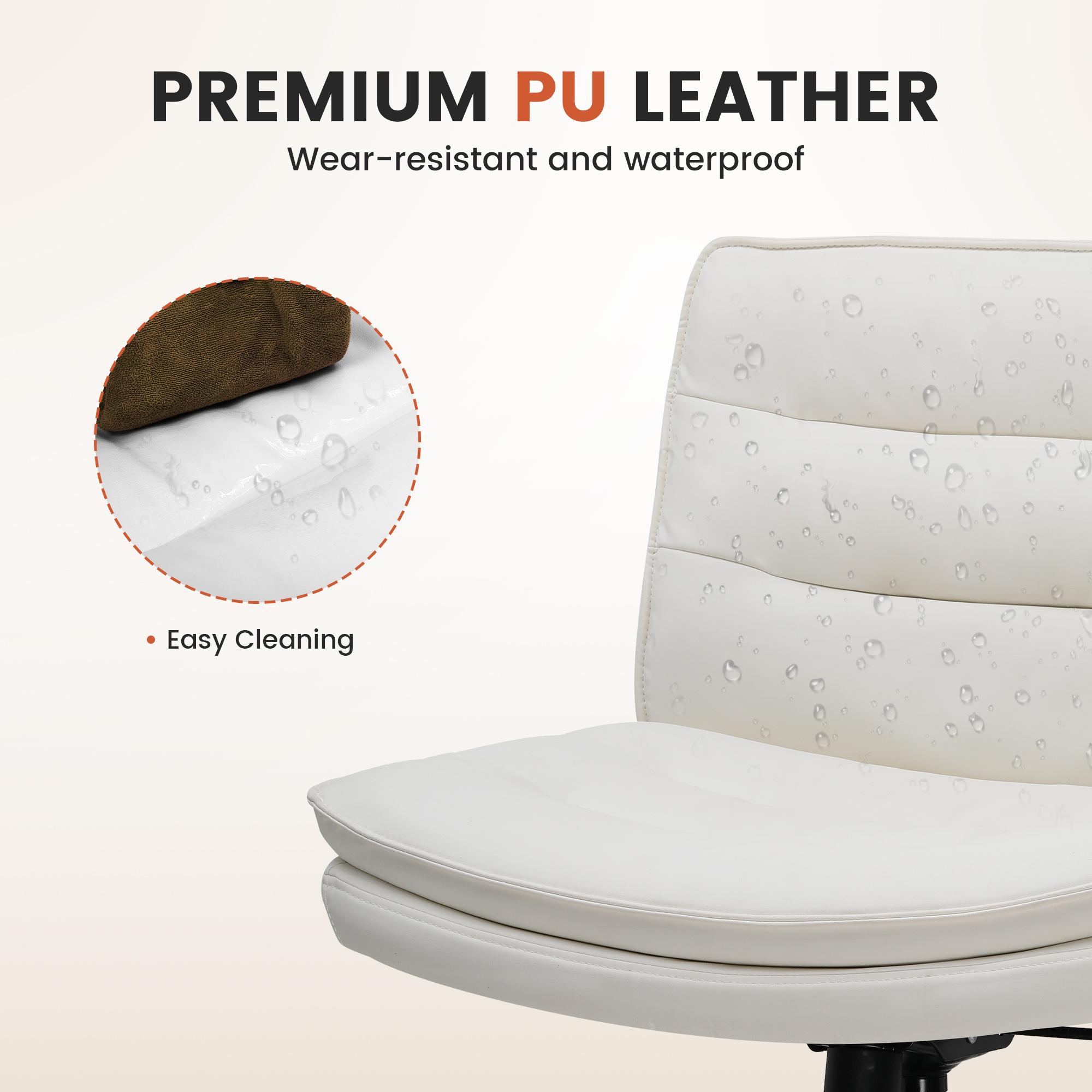 COMHOMA Criss Cross Chair Plus Size With Wheels, Office Chair Sit Cross-legged Armless Swivel Home Modern Home Office Desk Chair