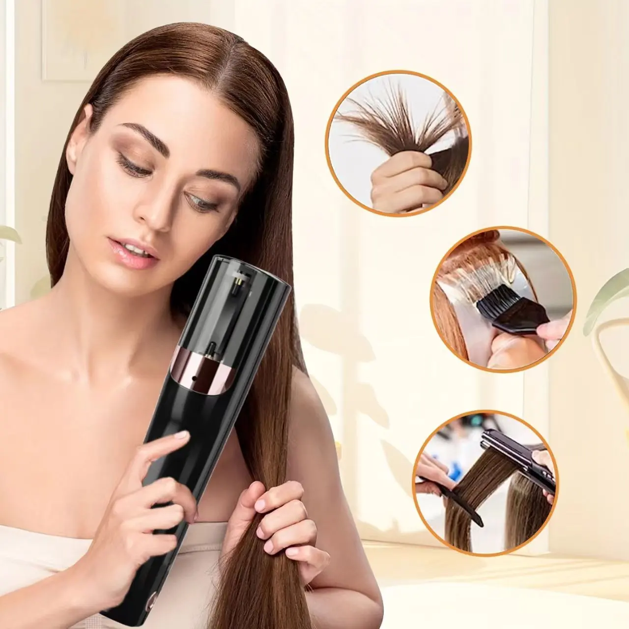 Wireless Hair Clipper, Professional Automatic Hair Trimmer, USB Rechargeable, Portable, for Damaged Hair, Split Ends Removal, Perfect Gift