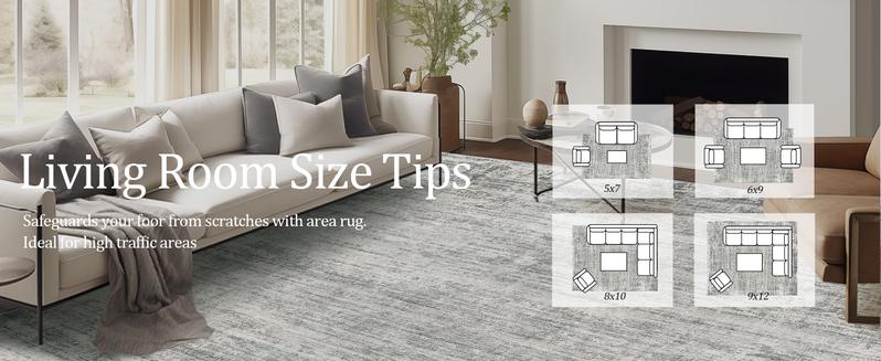 Art&Tuft Washable Area Rugs for Living Room, Non-Slip Backing Washable Rug, Modern Abstract Area Rug, Stain Resistant Rugs for Bedroom, Soft Large Area Rugs