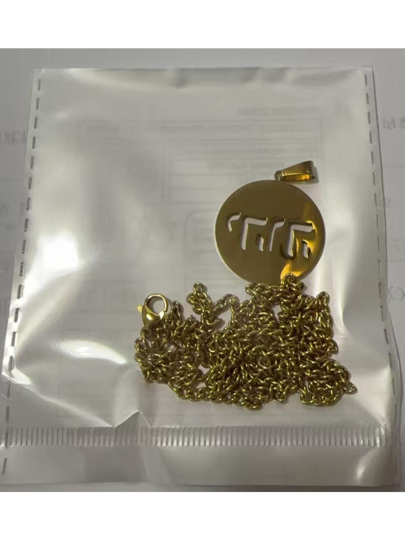 Stainless Steel Necklace, Punk Hip-Hop Style Cut Round Tag Pendant Necklace, Versatile Sweater Chain