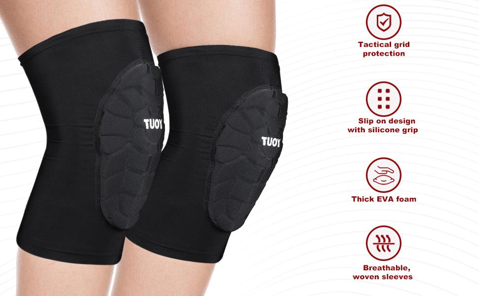 TUOY Sponge Knee Pad, 1 Pair Breathable Comfortable Knee Brace, Knee Pads, Sports Knee Pads for Running Jumping Cycling Climbing Protective Sleeve