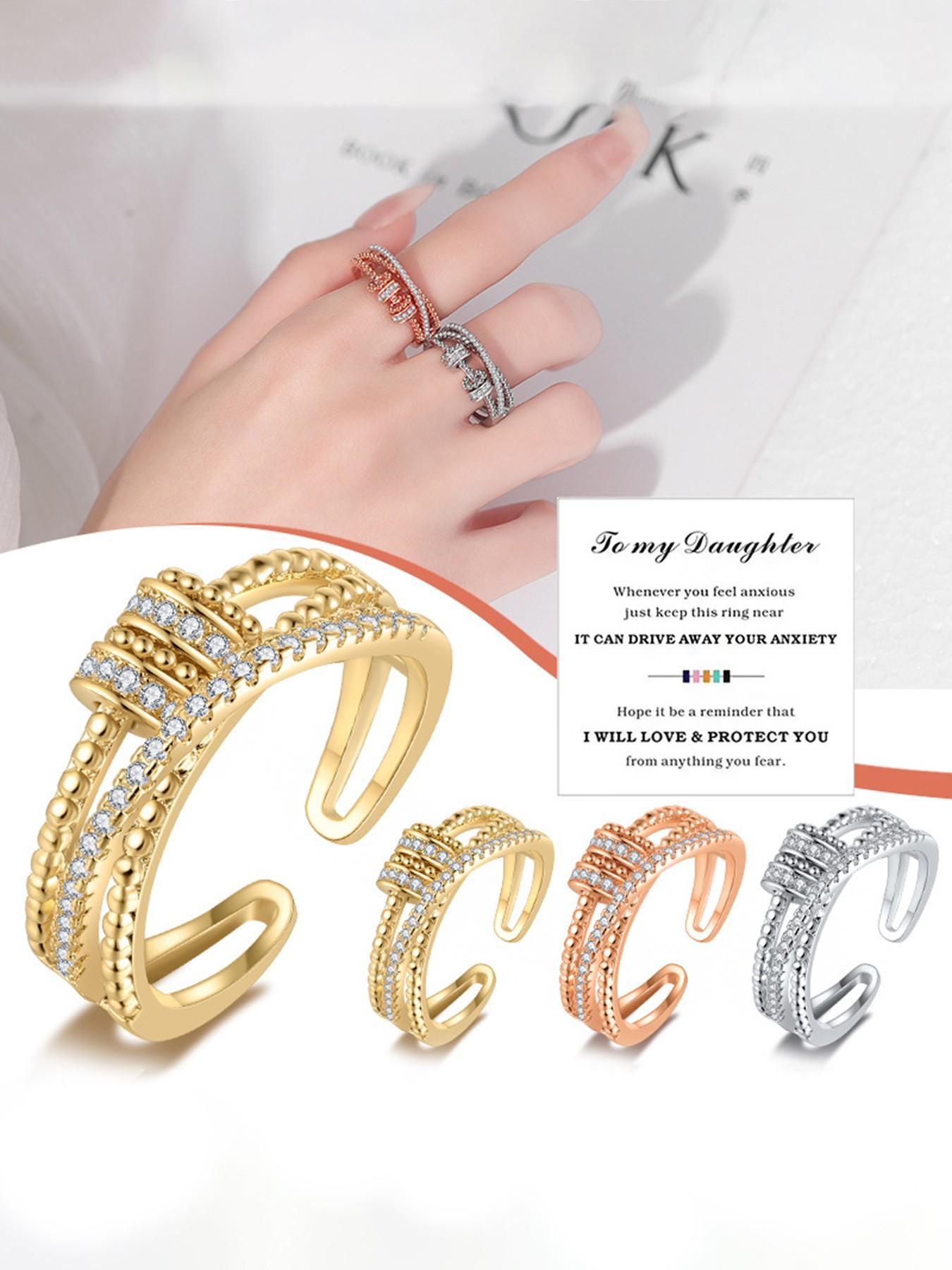 To my daughter - The Stress Relief Meditation Finger Spinner Ring, with a Beaded Rotator, Adjustable Rotating Finger Spinner Jewelry, as a gift for your daughter/stepdaughter, a graduation gift, a perfect gift for her