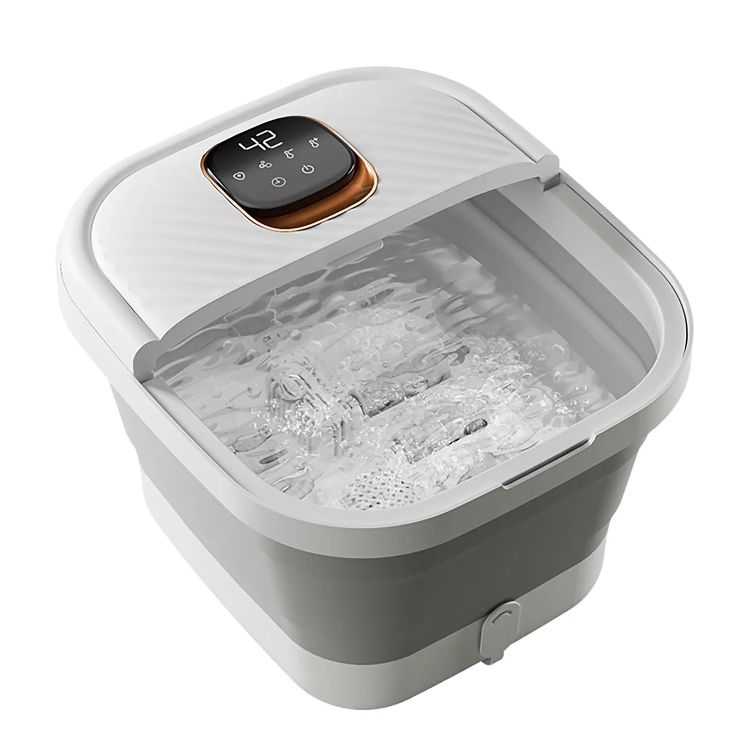 Collapsible Foot Spa Bath with Heat, Touch Screen, Remote Control, Massage Rollers, Timer, Bubble, Foot Pedicure Kit, Temperature Control Pedicure Foot Spa, Foot Bath