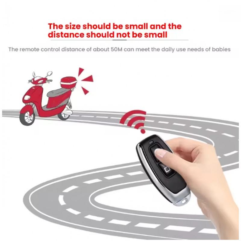 433mhz Remote Control 2-Key Learning Code for Garage Door Opener Car E-Bike, Lithium Button Cell Batteries Included, Abs Enclosure