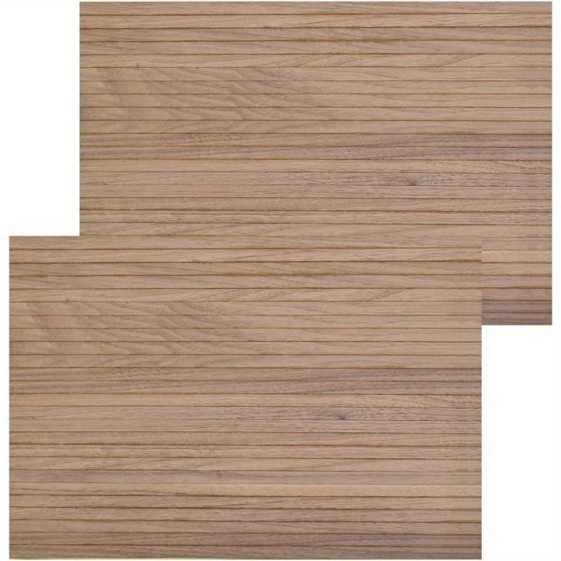 2pcs Dollhouse Flooring - Realistic Walnut Wood Grain Panels 17x11cm 6.7x4.3in, Compatible with 1:12 & 1:6 Scale, DIY Modular Floor for Major Brand Dollhouse Kits, Recycled Material, Natural Wood Texture, Simulation Look