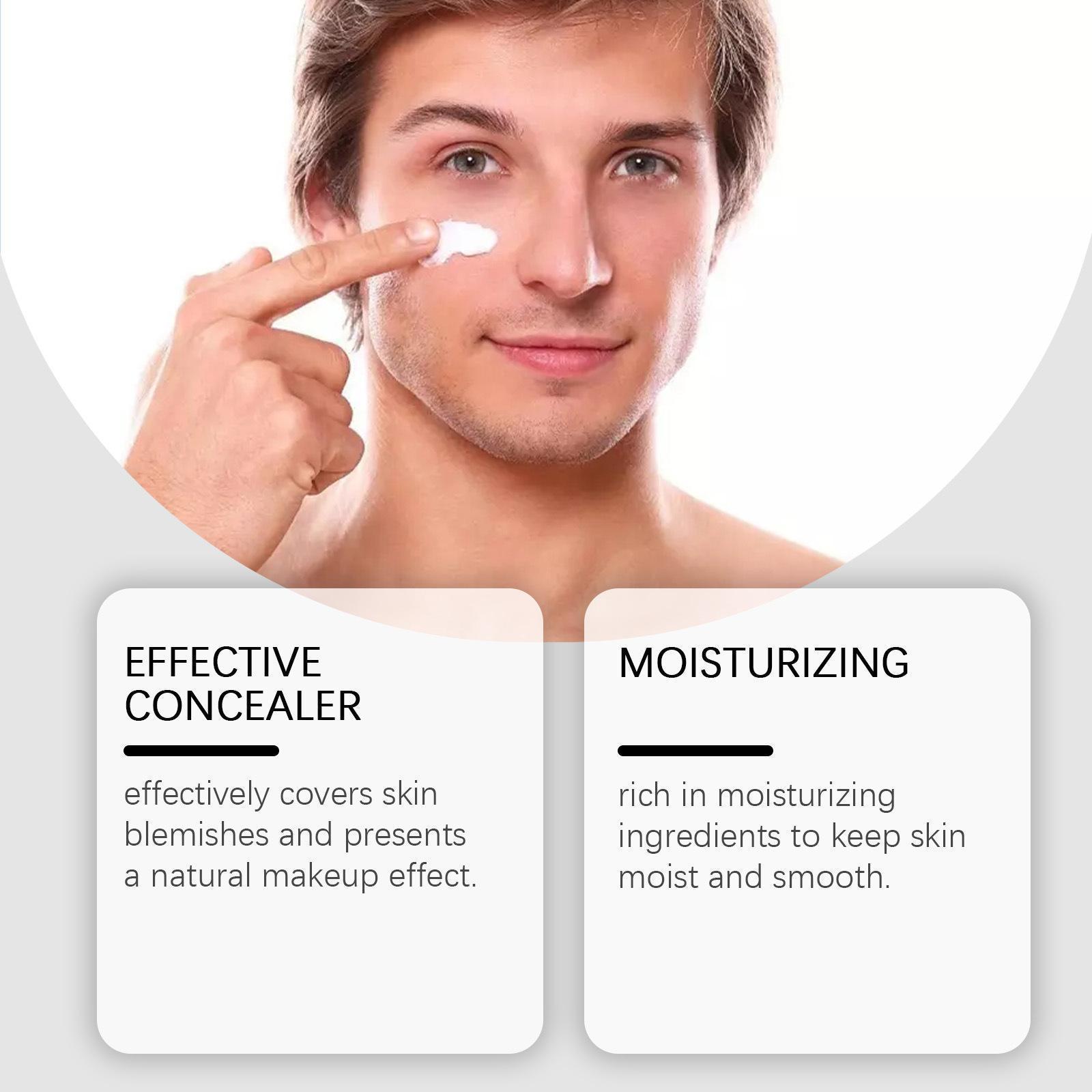 EELHOE Men Makeup Cream Even Skin Tone Oil Control Shrink Pores Moisturizing Face Concealer Matte Waterproof Makeup Base Primer