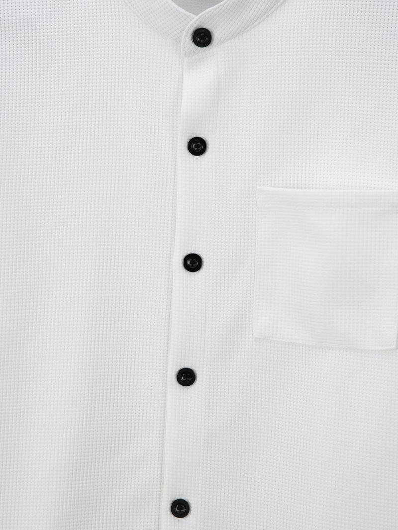 Men's Spring & Fall New Set, Stand Collar Pocket Long Sleeve Waffle Knit Top Jacket, Drawstring Waffle Knit Pants, Versatile Comfortable Clothing Men's Spring & Fall New Set, Stand Collar Pocket Long Sleeve Waffle Knit Top Jacket, Drawstring Waffle Knit Pants, Versatile Comfortable Clothing