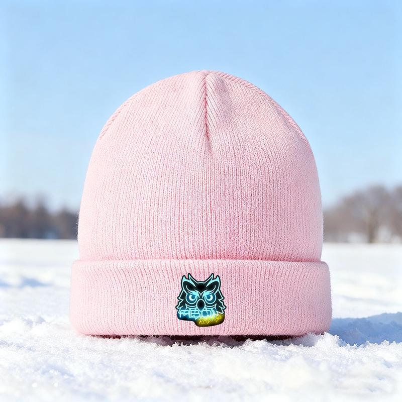Neon Owl Printed Knitted Beanie Hat Warm Winter Outdoor Ski Cap for Adults Suitable for Casual Wear Cold Weather Activities Perfect Christmas Thanksgiving Birthday Gift Idea for Men Women Teens and Young Adults