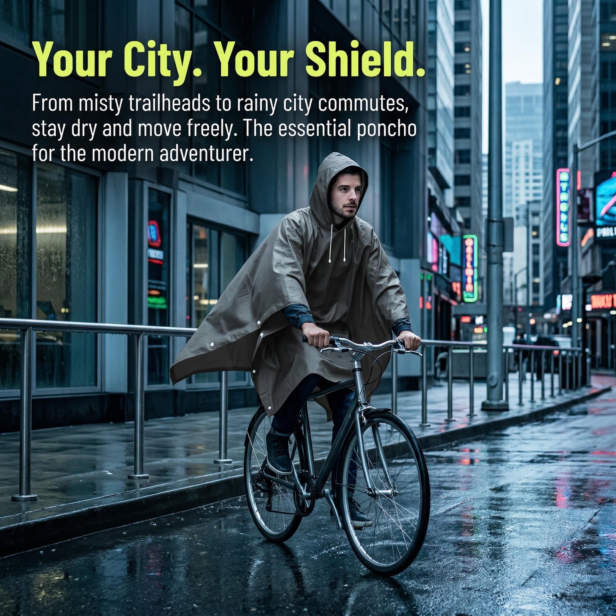 Cycling Cape, Outdoor Hiking Raincoat, Multifunctional Eva Rain Jacket, Unisex, Ideal for Camping and Backpacking