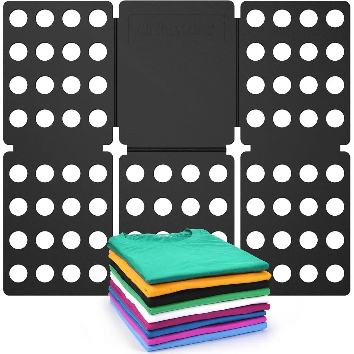 Shirt Folder Board Mini Clothes Folding Board Durable Plastic T-Shirt Folder Easy to Fold Shirts Board T Shirt Folder Laundry Folding Board Folding Tool for Kids and Adults Black