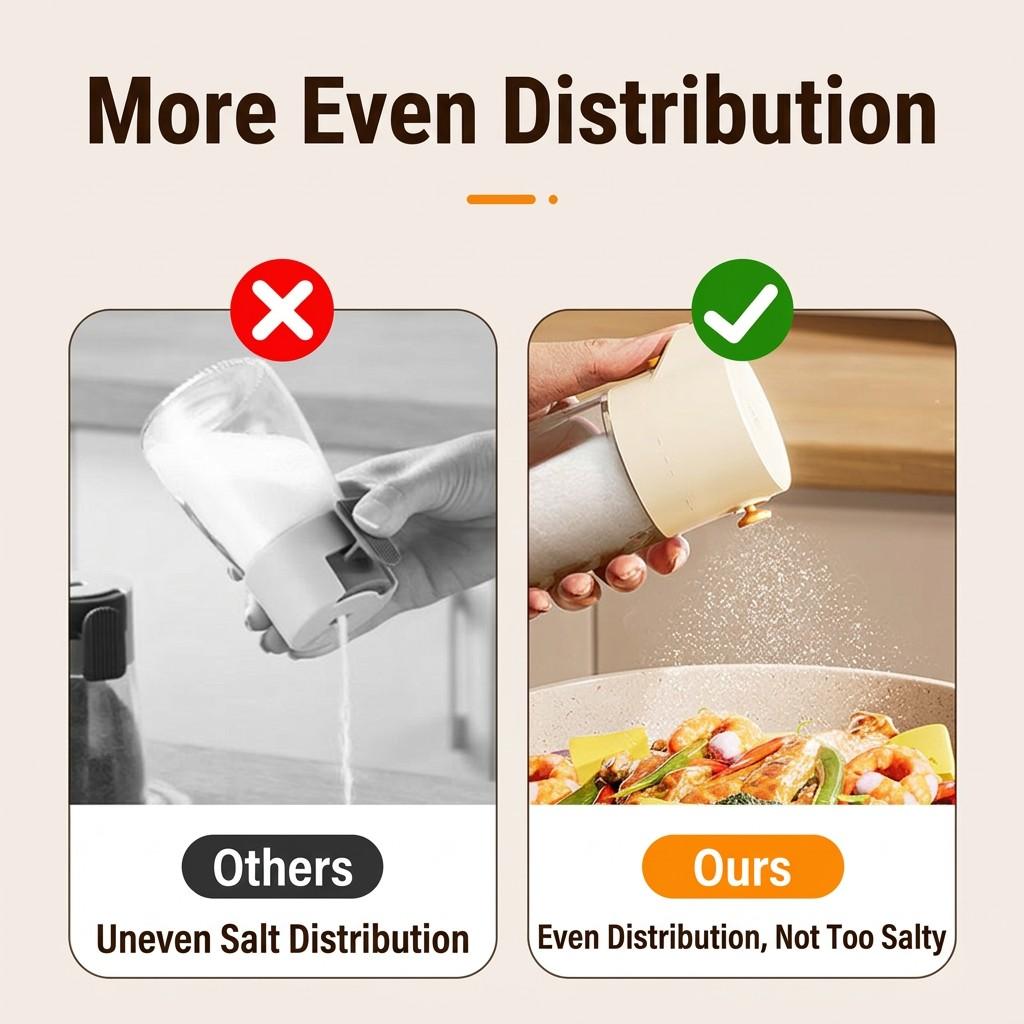 Quantitative Salt Dispenser, Sealed Moisture-Proof Seasoning Container, Ideal for Kitchen Use, Durable and Practical Design