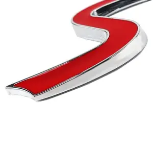 3D Metal S Front Grille Chrome Emblem Sticker for Mini Cooper R50 R52 R53 R56 R57 R58 R60 Grill Badge Decals Exterior Accessorie