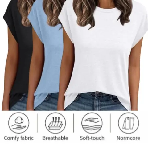 2026 Women's Cap Sleeve Tops for Summer - Soft Stretchy Versatile Shirts for Office Casual Date Everyday Wear Relaxed Tees