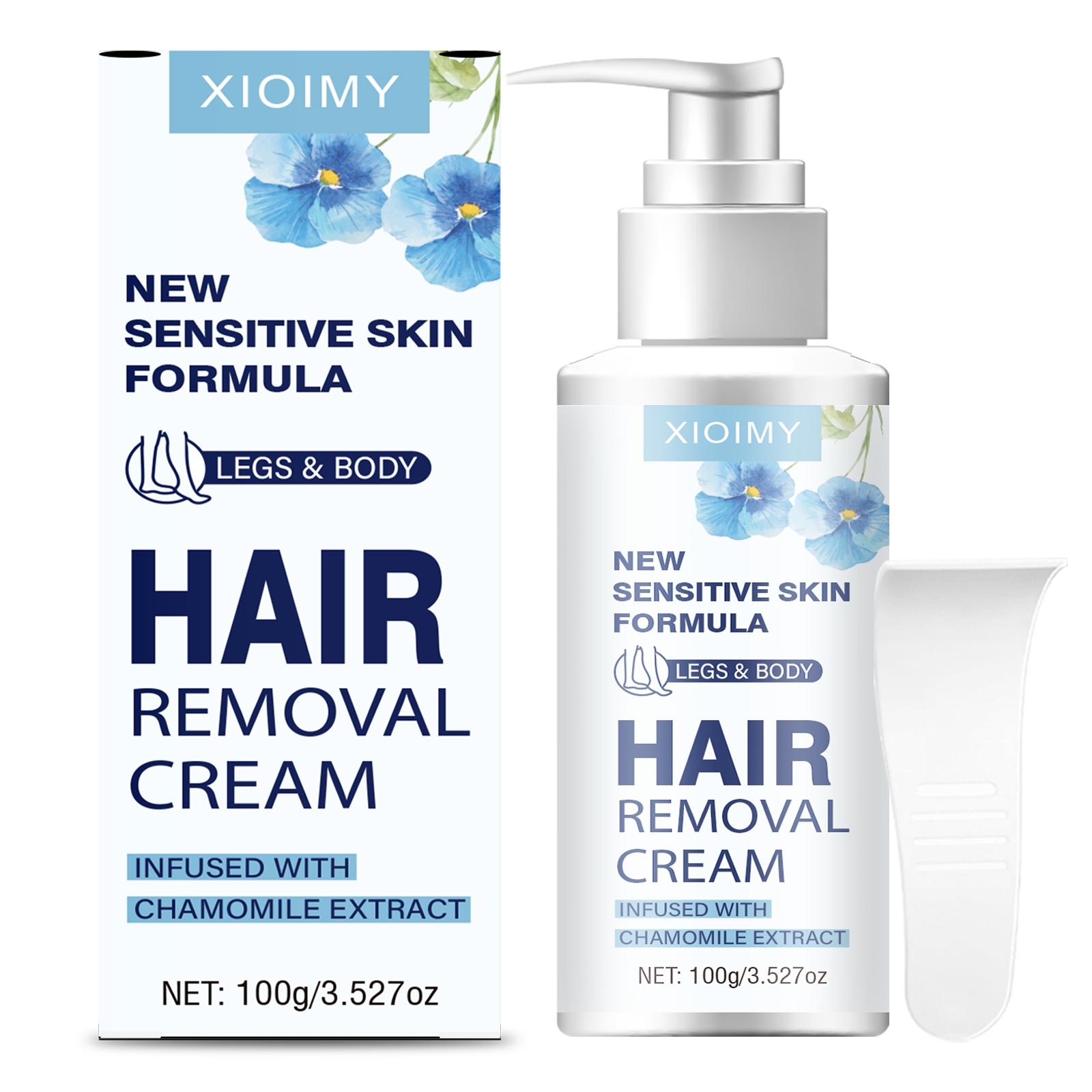 100g Strong Hair Removal Cream, Natural Ingredients, Chamomile Infused, Pain-Free Gentle Formula with No Irritation, Quick Hair Removal for Lips, Armpits, Legs