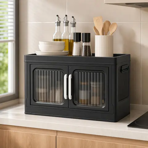 Classic Rectangular 1-Piece Household Items Storage Organizer - Furniture for Storage Organization, Single-Layer Stackable Visible, No Assembly Required, No Wheels, Multifunctional for Kitchenware Cutlery Bowls College Dorm Space-Saving
