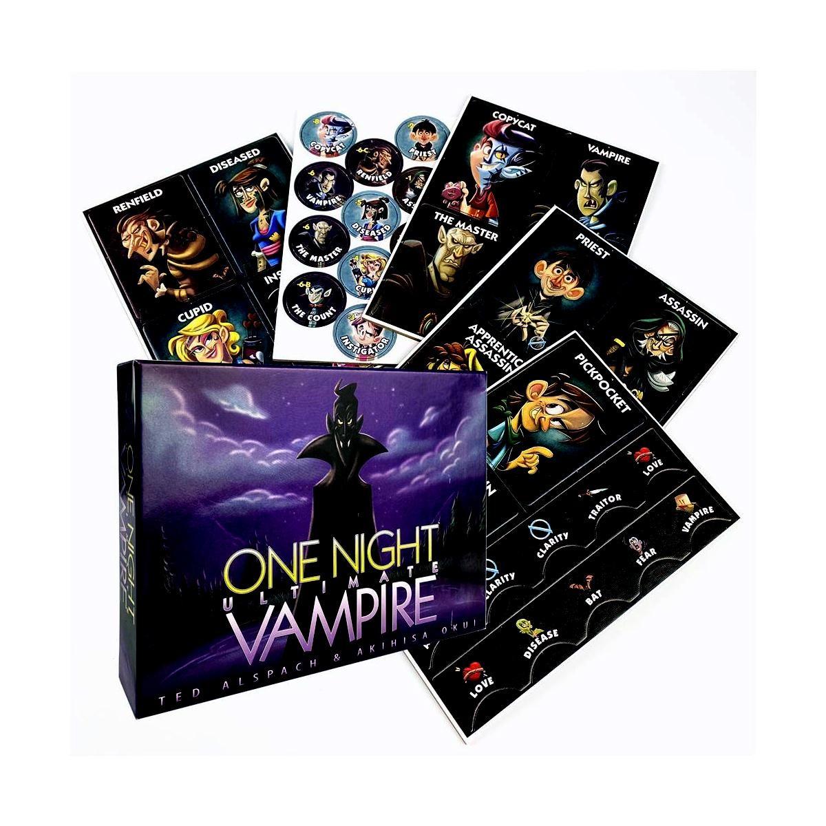 One Night Ultimate Vampire Board Game, Fast-Paced Social Deduction Game for 3-10 Players, Tabletop Card Games for Fun Gatherings