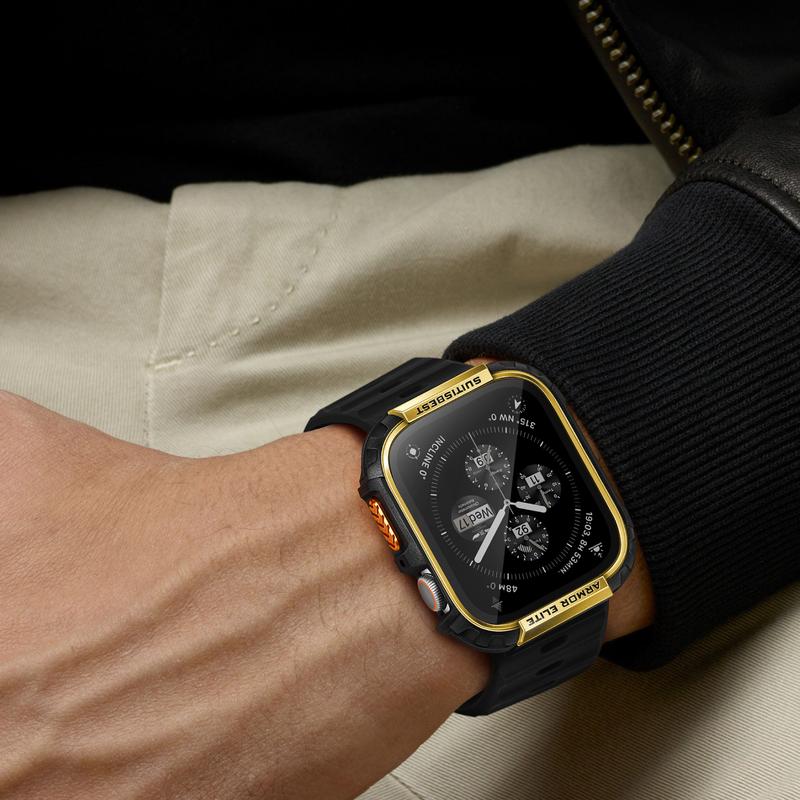 ArmorElite Case for Apple Watch Series 11 10 49mm 46mm 45mm 44mm with Screen Protector, Shockproof Protective Case Cover Bumper for iWatch Series 11 10 9 8 7 6 5 4 SE