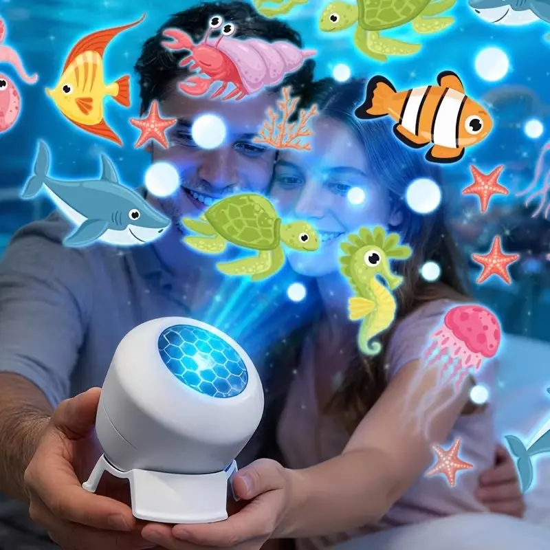 Ocean Wave LED Projector Light, LED Mood Lamp, 360° Rotatable, Dynamic Sea Water Ripple, USB Plug In, Portable Ambient Decor, Gaming, Bedroom, Living Room, Party