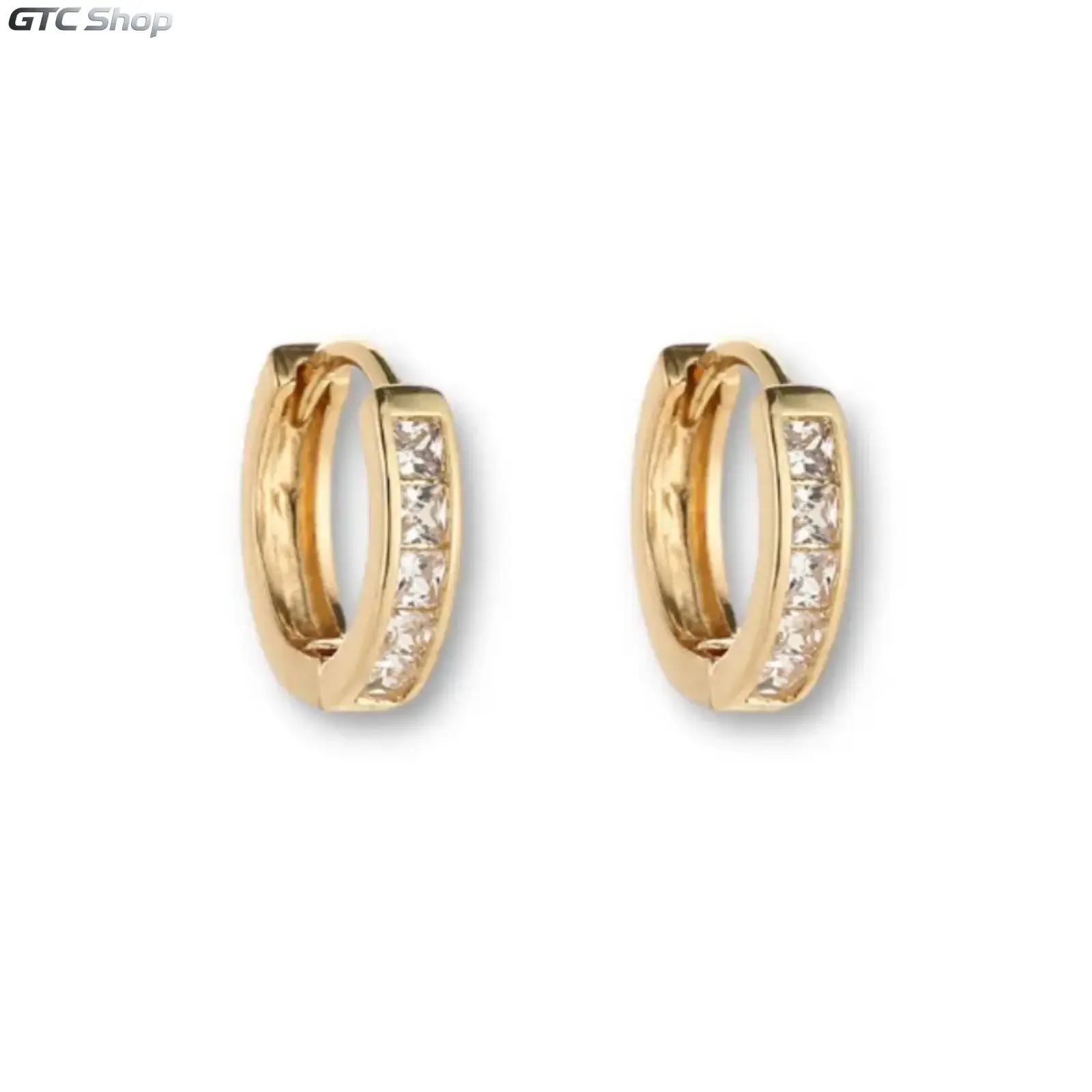 CZ Small Hoop Earrings - Unisex Sparkling Cubic Zirconia Inlaid Minimalist Dainty Hypoallergenic Piercing Jewelry for Daily Wear, Statement Look Use