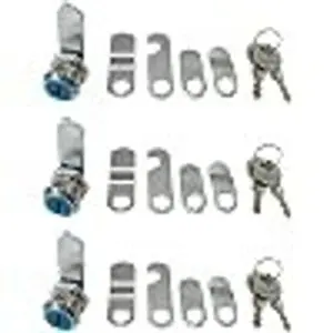 3 PCS Mailbox Locks – Security Cam & Lever Locks with 12 Interchangeable Plates for Mailboxes, Cupboard Doors