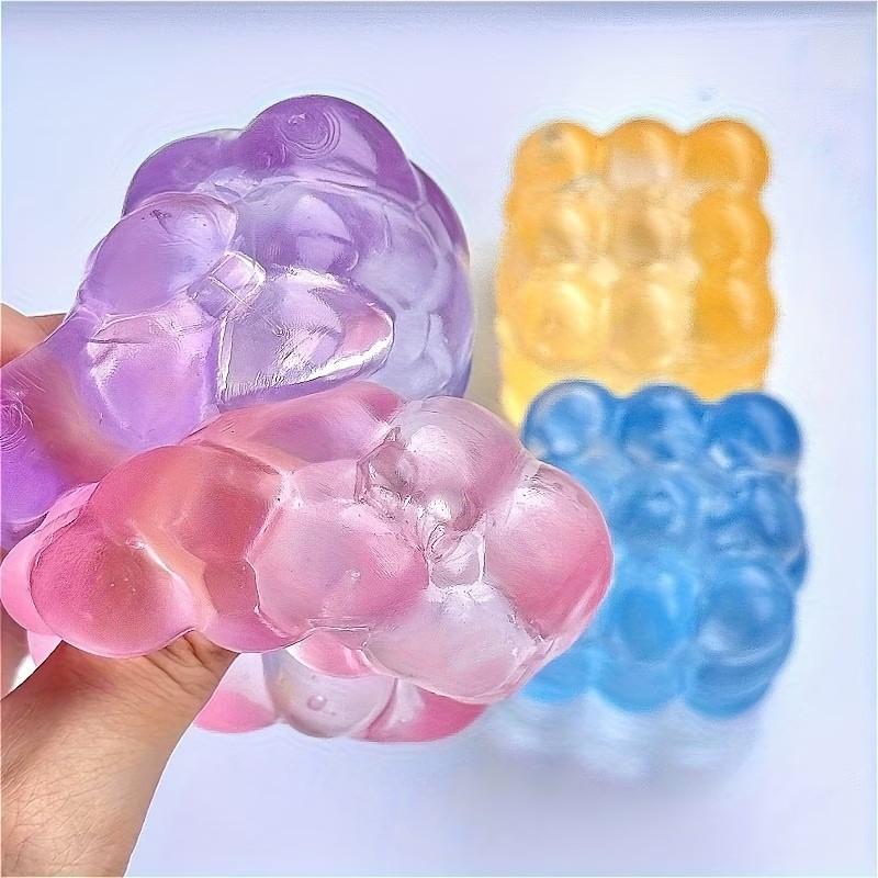 Super Soft Ice Transparent Grape Shape Squeeze Toy, Stress Relief Fidget Toy, Small Muscle Skill Building, Slow Rise Simulation Fruit, Stress Relief Gadgets