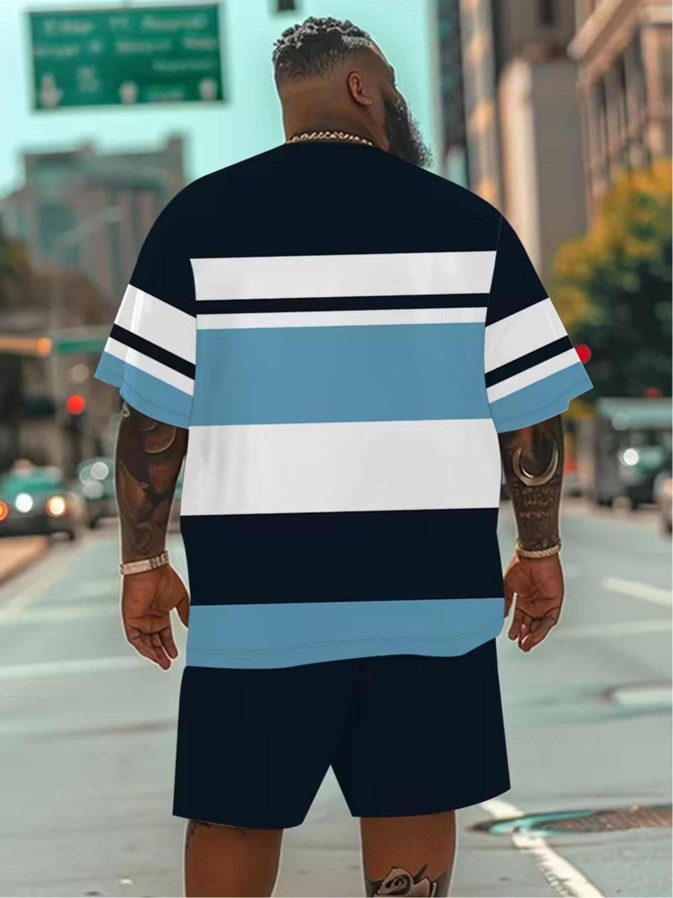 Men's Summer Casual Sportswear Set, Breathable 3D Print Round Neck T-Shirt and Shorts, Knitted Fabric, Loose Fit, Outdoor Leisure Wear, Sporty Style, Casual Activewear, Athleisure Street Fit Men's Summer Casual Sportswear Set, Breathable 3D Print Round Neck T-Shirt and Shorts, Knitted Fabric, Loose Fit, Outdoor Leisure Wear, Sporty Style, Casual Activewear, Athleisure Street Fit