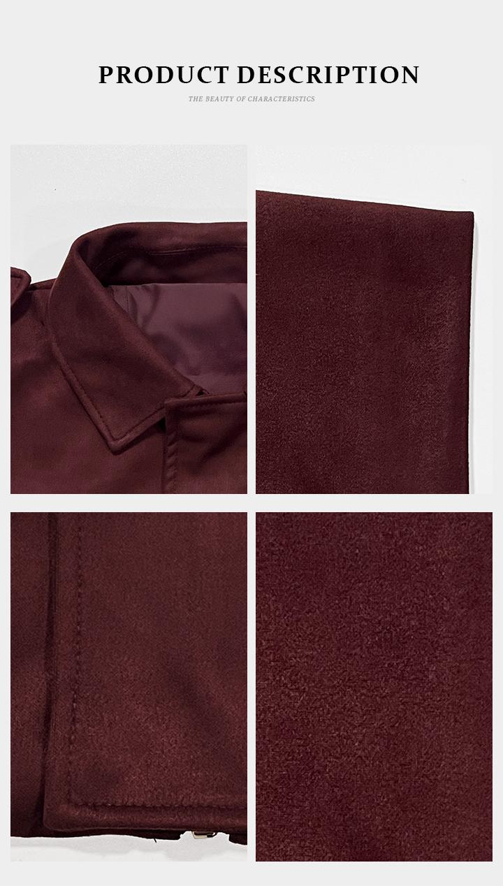 KatchMe Women's Winter Vintage Solid Color Collared Zipper Long Sleeve Jacket, Cozy Oversize Outerwear for Lady