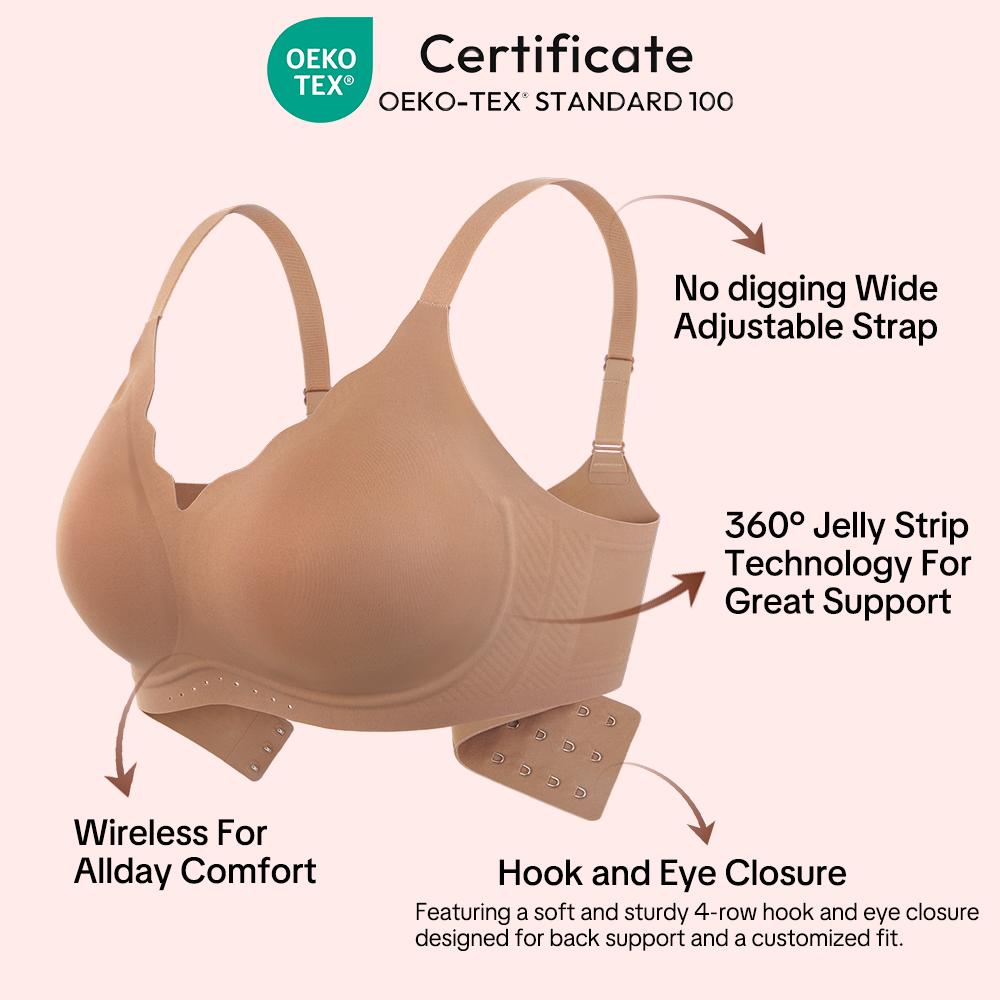HSIA Elle AllDay Comfort Wireless Buttery Soft Jelly Seamless No Underwire Full Coverage Supportive T-shirt Bra Everyday Bra HSIA Elle AllDay Comfort Wireless Buttery Soft Jelly Seamless No Underwire Full Coverage Supportive T-shirt Bra Everyday Bra