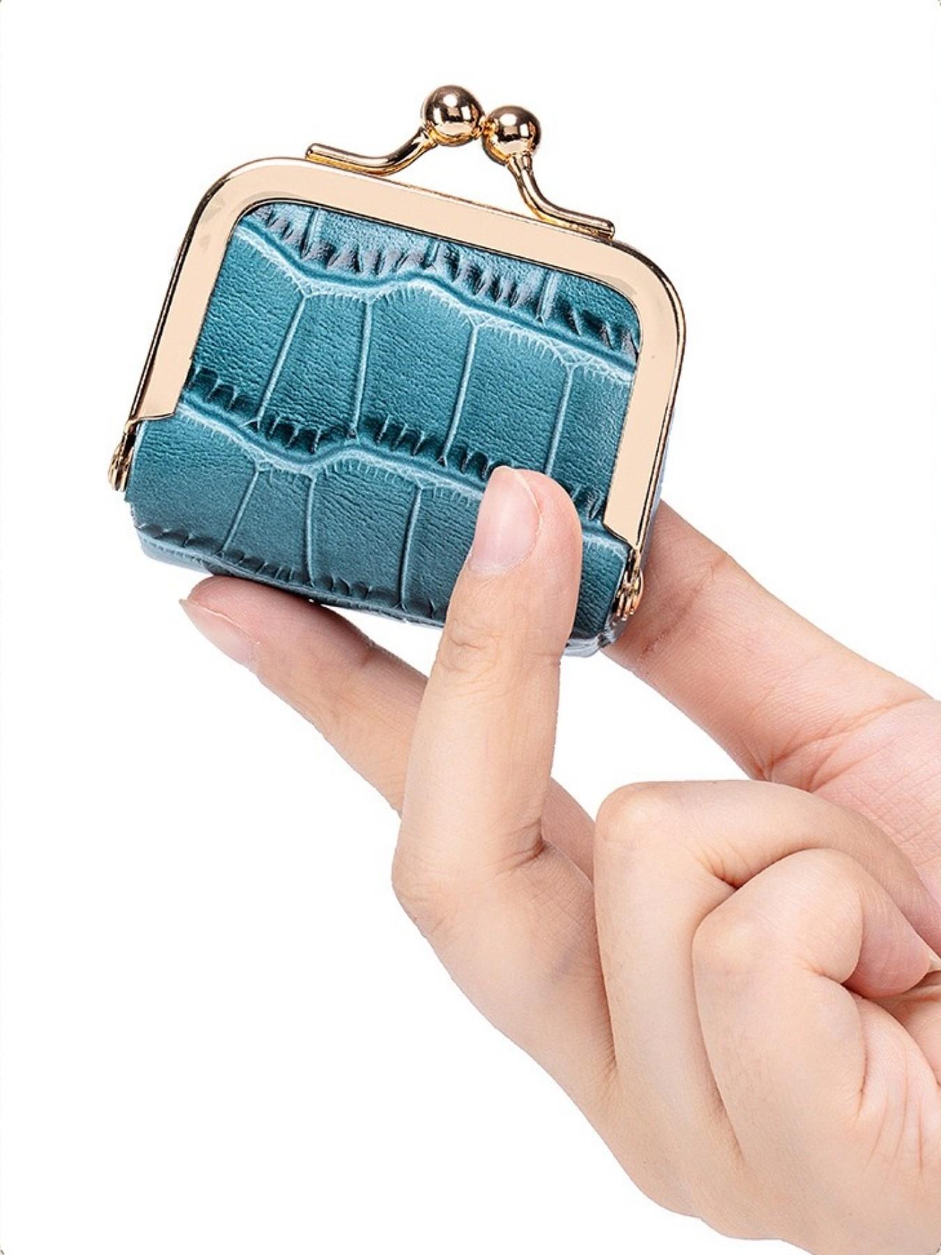 Mini Alligator Pattern Lock，top-grain leather  Jewelry Box, Multi-Functional Portable Coin Purse/earphone Storage Bag, Retro Cute Design