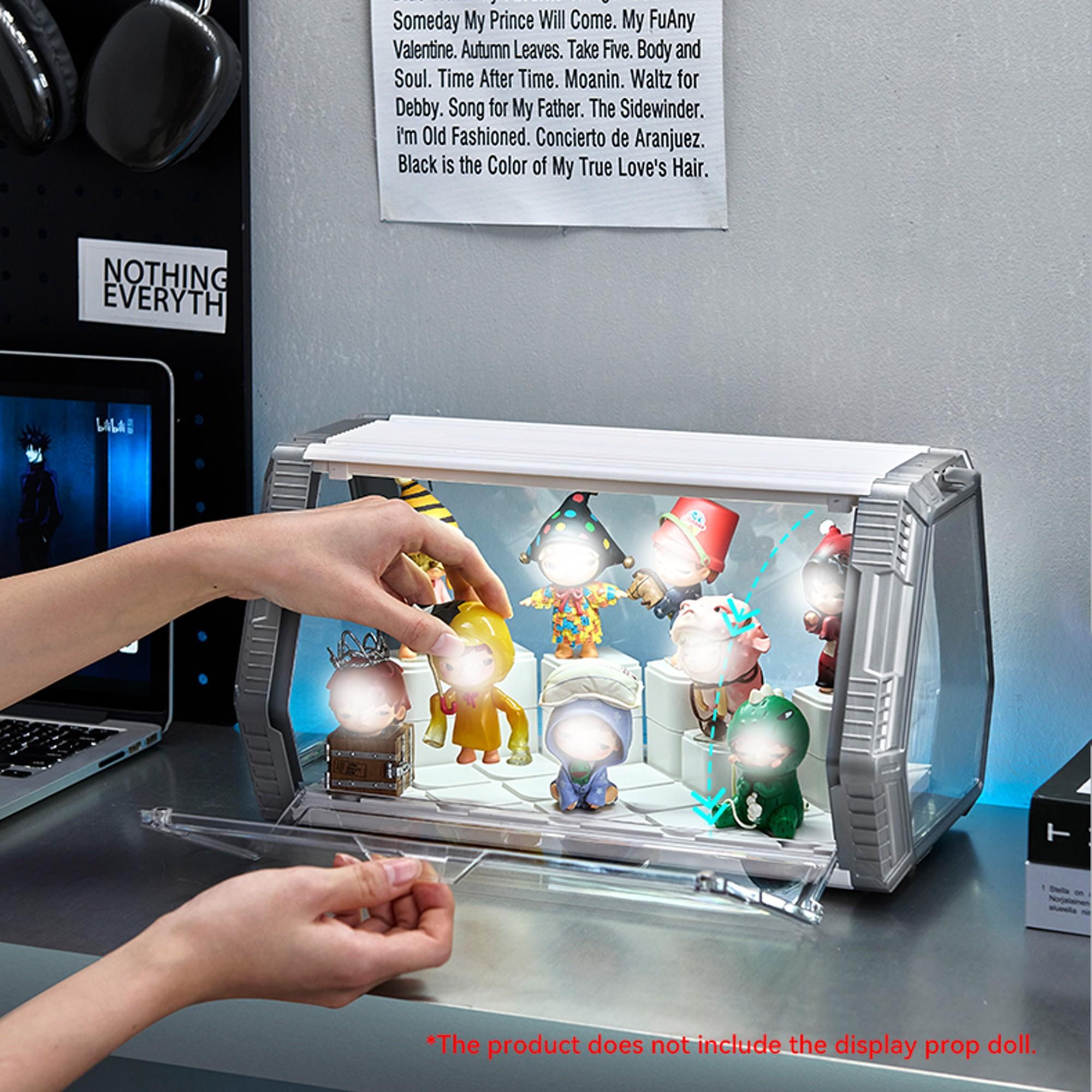 Space Pod Doll Display Case, Stackable DIY Building Blocks, Home Decor, Storage for Figurines and Plushies, Collectible Companion, Collectible Figures