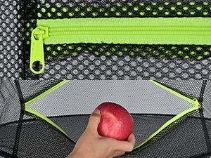 Yesker 4-Layer Round Steel Herb Drying Rack, 24" Diameter Hanging Mesh Netting with Green Zipper & Hook, Waterproof Foldable Dryer for Herbs, Grow Tent Use, Father's Day Gift
