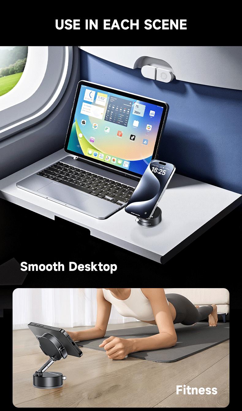 MAGIC JOHN Upgraded Magnetic Phone Holder with 360° Rotation, Strong Magnet, Foldable and Portable Design, Perfect for Cars, Glass, Gyms, and Other Smooth Surfaces MAGIC JOHN Upgraded Magnetic Phone Holder with 360° Rotation, Strong Magnet, Foldable and Portable Design, Perfect for Cars, Glass, Gyms, and Other Smooth Surfaces