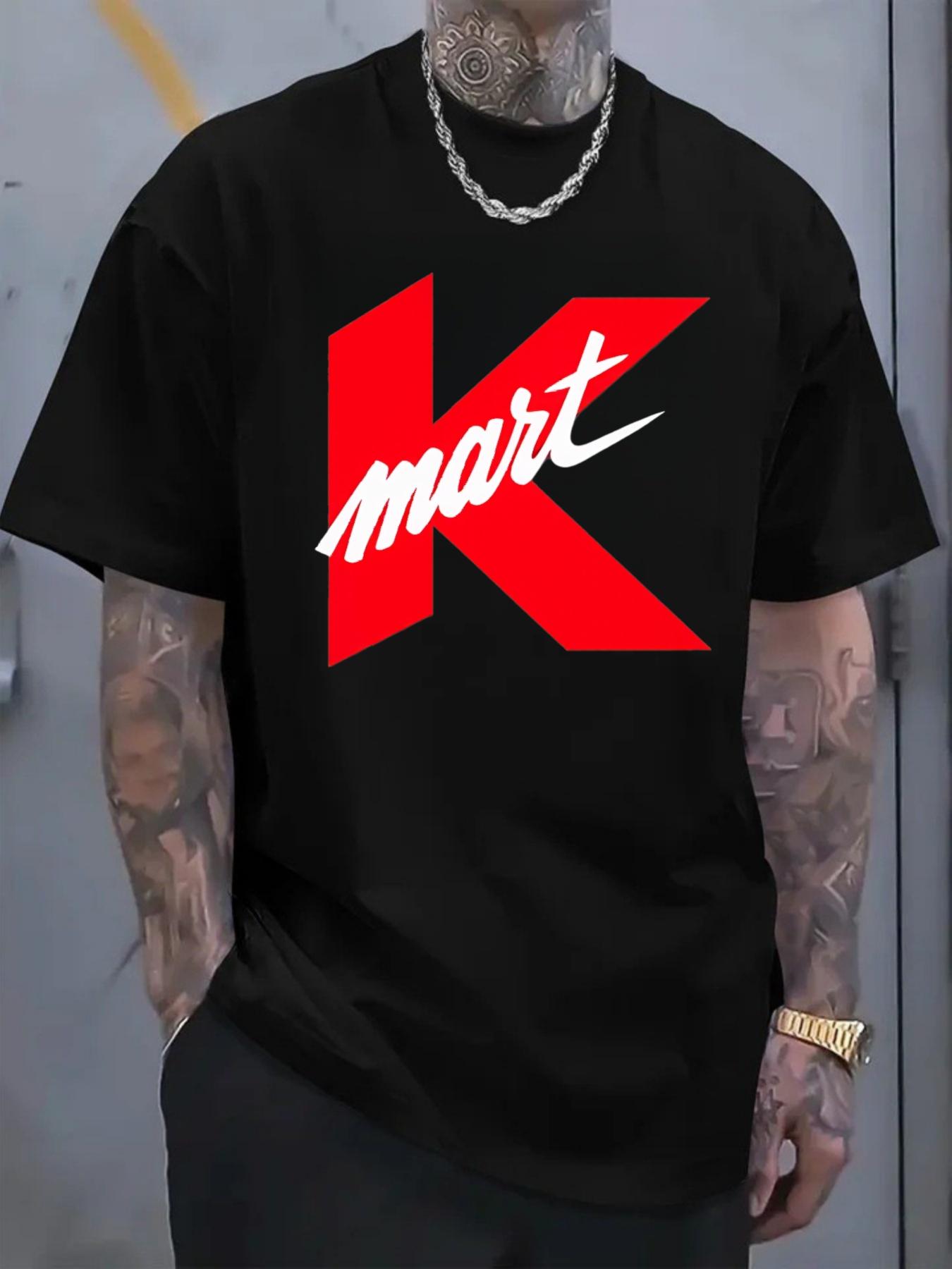 Men's T-shirt, Kmart letter print trendy short sleeve, casual street style outfit